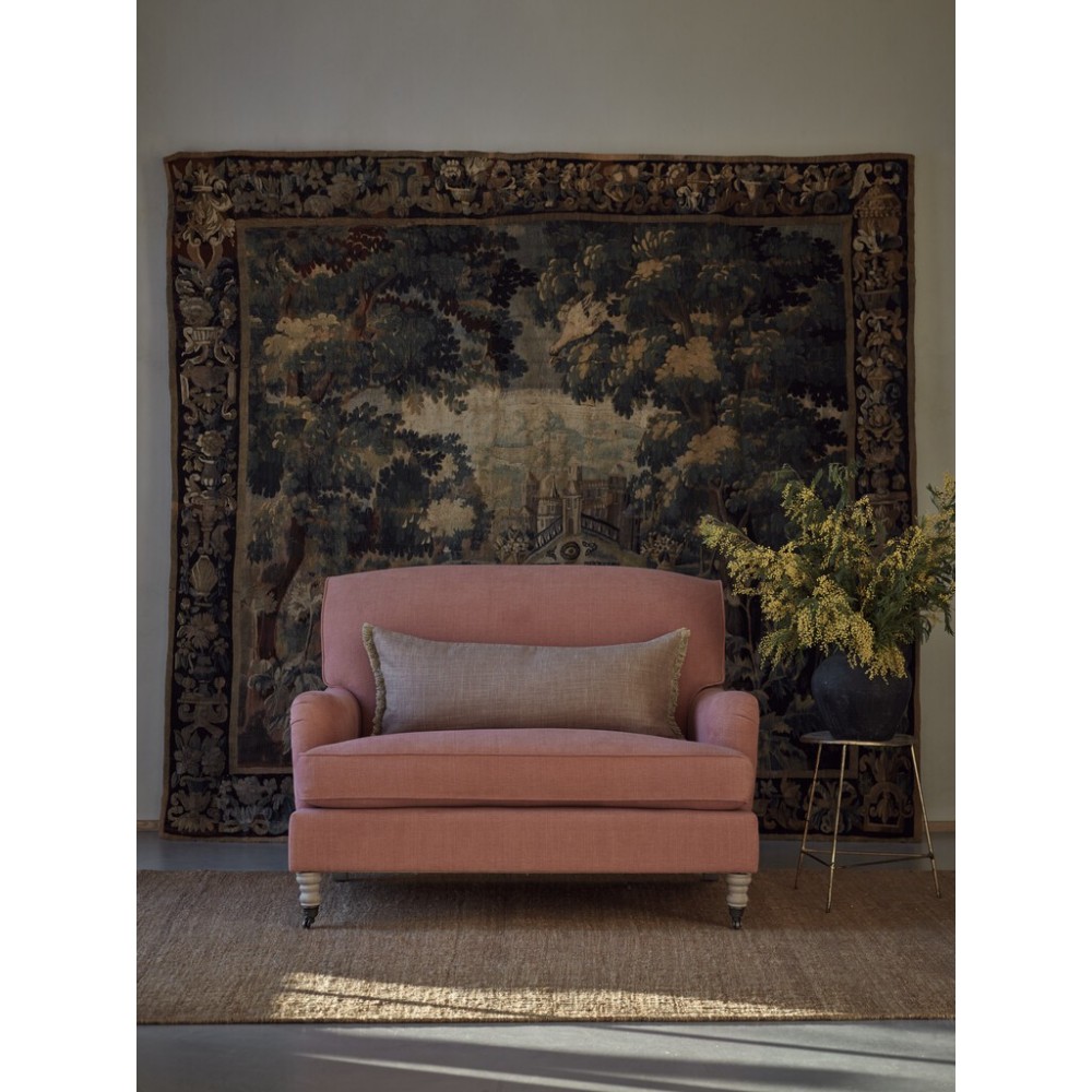 Olivia Loveseat - Linara Rhubarb - Pale Oak