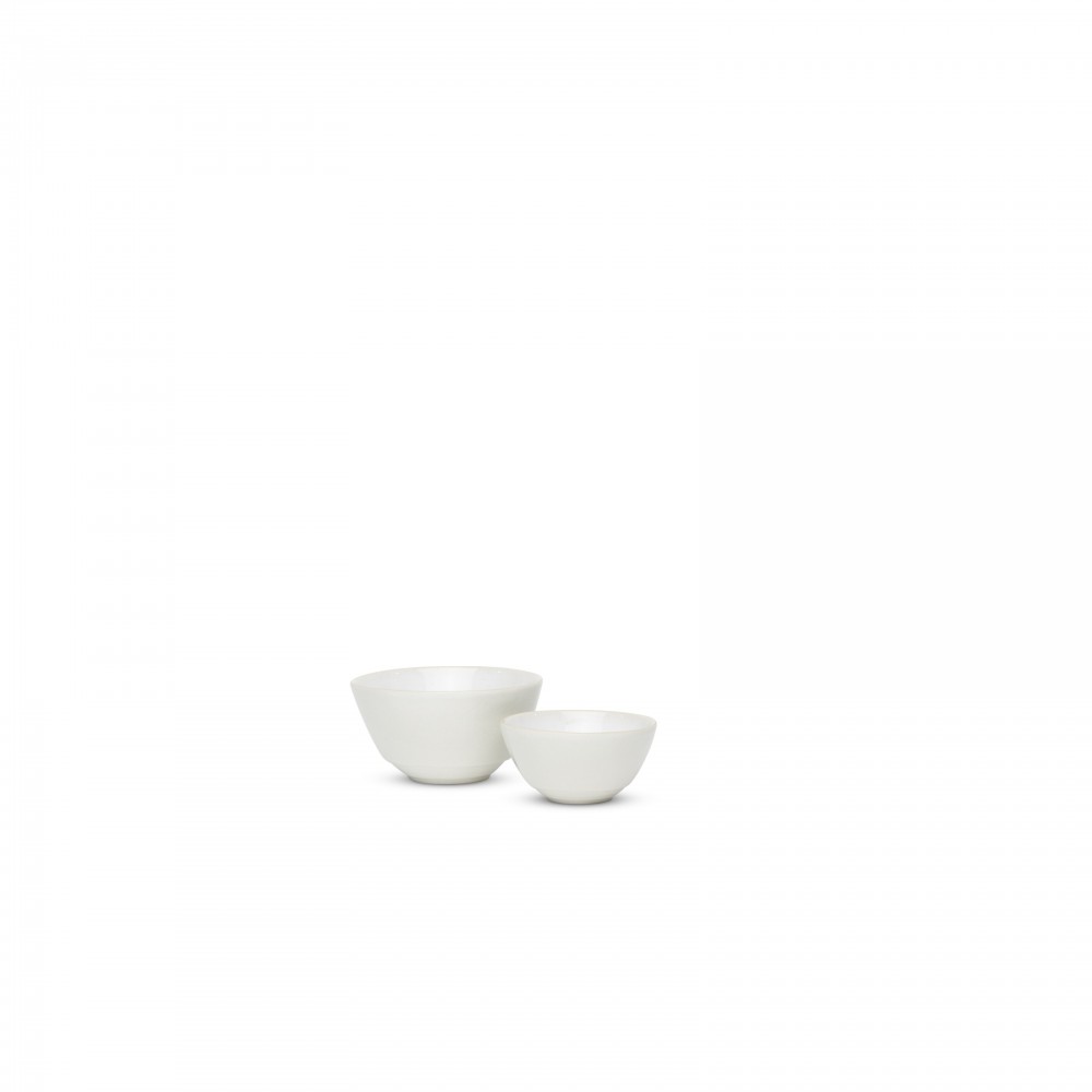 Clovelly Pair of Dipping Bowls - Reactive White