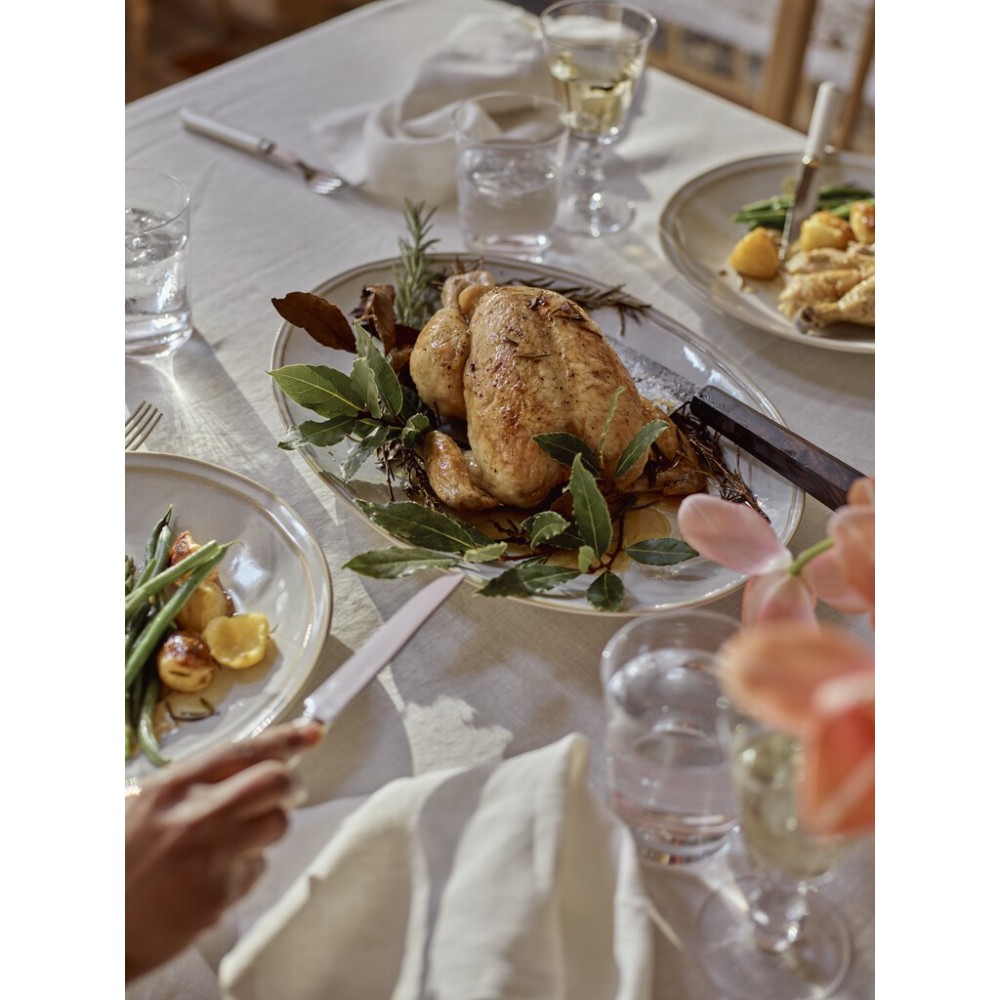 Clovelly Oval Platter - Reactive White