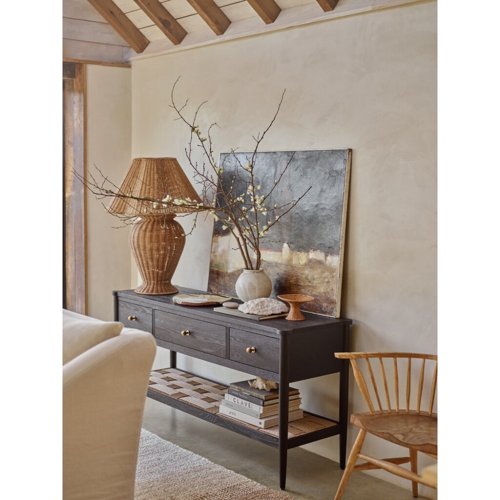 Frome 150 Rectangular Console Table - Warm Black Oak