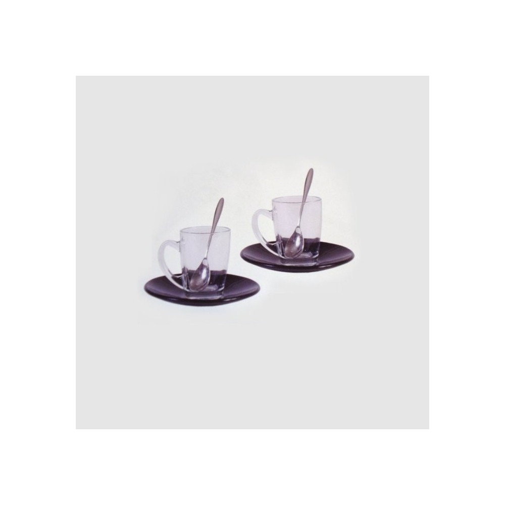 Ensemble de 2 tasses, sous-tasses et cuillères